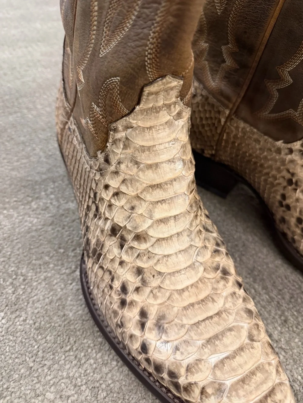 Tecovas Brown and White Leather Western Boots- Limited Edition The Barton - Picture 2 of 7